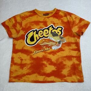 Cheetos Flamin Hot Tie Dye Graphic T-Shirt Mens XL Chester Cheetah Orange Red